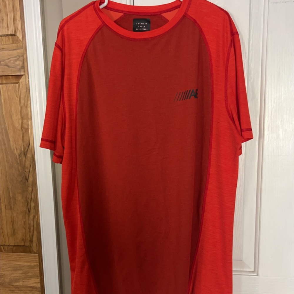 American Eagle Outfitters Men's Vibrant Orange athletic shirt